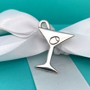 Tiffany & Co Martini Glass charm Cocktail Olive Bar charm Sterling 925  NICE